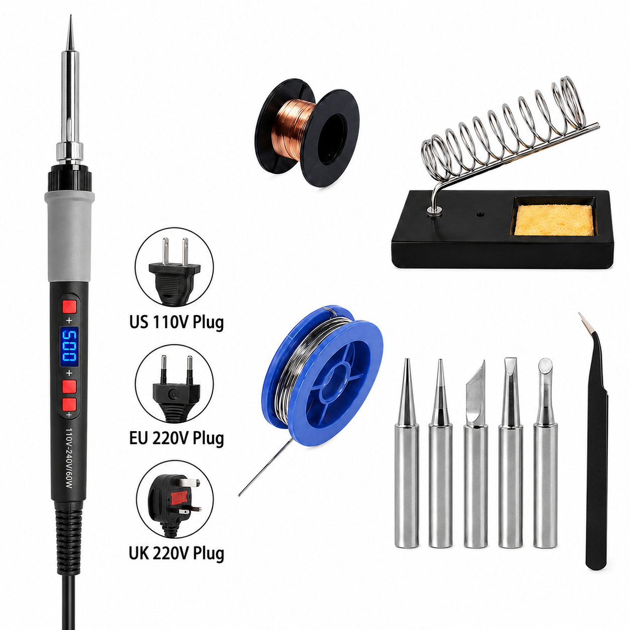 Electronics Repair Uk - Adjustable Temperature Soldering Iron Kit 60W/90W